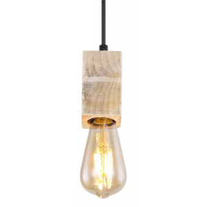 Minimalistische hanglamp hout E27 fitting 'Adalie' 