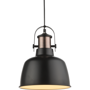Hanglamp zwart industrieel E27 fitting metaal 