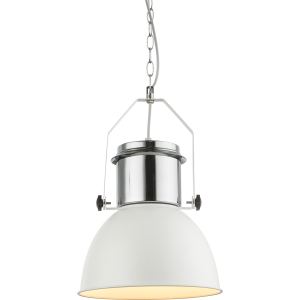 Hanglamp metaal industrieel E27 fitting wit chrome