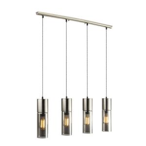 Hanglamp nikkel glas E27 fitting modern
