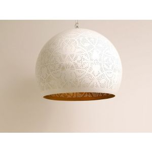 Oosterse Hanglamp modern E27 fitting wit bladgoud modern 