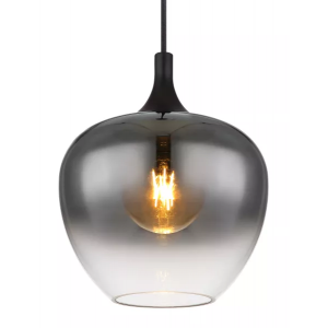 Hanglamp smokeglas zwart e27 fitting modern