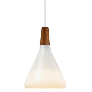 Hanglamp opaalglas en hout 'Nori 18' E27 metaal hout 270mm DFTP