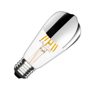 Led lamp zilver industrieel warm licht st64 reflector 