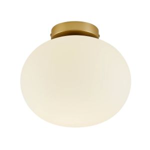 plafondlamp rond messing opaalglas alton 27.5