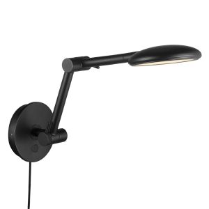 Zwarte verstelbare LED wandlamp met schakelaar en Moodmaker Nordlux Bend 