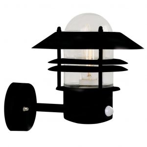 Buitenlamp zwart Voordeur lamp met sensor Nordlux blokhus sensor wandlamp modern E27 fitting sensor