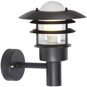 Moderne zwarte wandlamp met E27 fitting Nordlux. Lønstrup 5701581232389 71431003