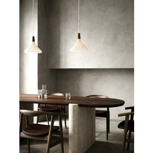 Hanglamp met opaalglas e27 fitting hout nordlux 