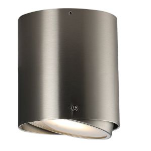 Kleine plafondlamp badkamer geborsteld staal met GU10 fitting 'Nordlux IP S4' plafondspot