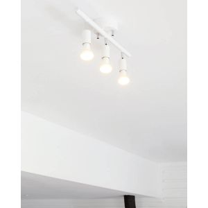 Witte plafondlamp by rydens mat wit design row verstelbaar chrome 4200160-5002    