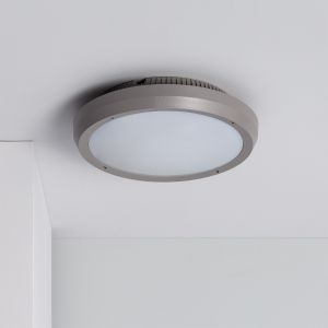 Plafondlamp grijs rond e27 fitting led lamp buitenverlichting