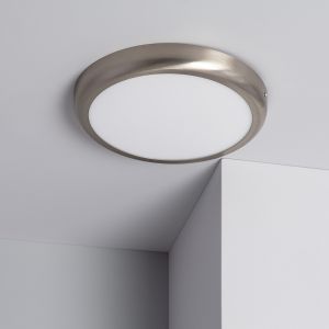 Moderne ronde plafondlamp zilver met ingebouwde LED lichtbron modern rond