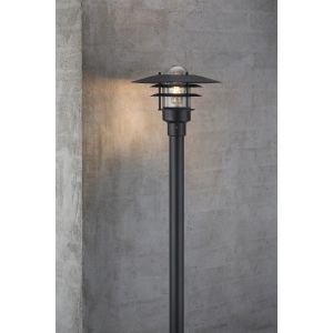 Moderne staande tuinlamp zwart E27 fitting metaal glas 71428003