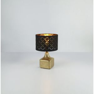 Tafellamp zwart goud met stekker zwarte kap1