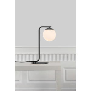 Moderne zwarte tafellamp met schakelaar en E14 fitting design modern opaal glas 46635003 5701581407886 