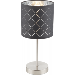 Kleine tafellamp nikkel zwart zilver globo lighting 15228T modern kidal