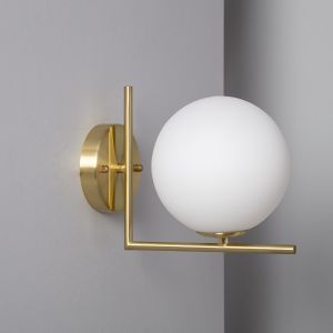Wandlamp goud 'Mono' wandlamp E14 muur verlichting modern 180mm 