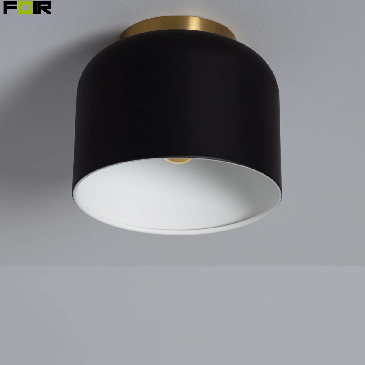 Storen Slaapzaal Peave Plafondlamp zwart rond 'Koloman' E27 fitting design lam