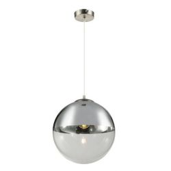Hanglamp nikkel glazen bol rond 330mm grote glazen bol 