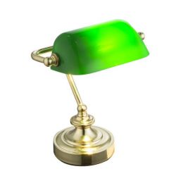 Bankerlamp groen messing tafellamp
