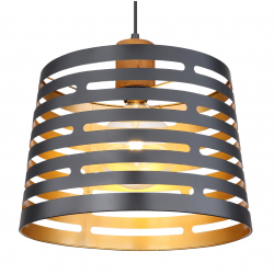 Ablona hanglamp zwart met goud en houten E27 fitting globo lighting metaal 15451H1 9007371411245 