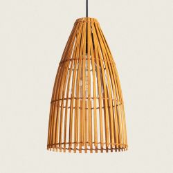 Hanglamp gemaakt van bamboe met E27 fitting gevlochten hout natuurlijk 