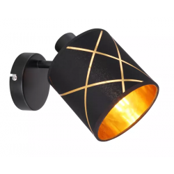 Wandlamp met zwart gouden kap E27 fitting globo lighting 15431-1 bemmo 9007371414796 