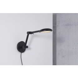 Zwarte verstelbare LED wandlamp met schakelaar en Moodmaker Nordlux Bend 