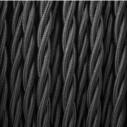 Zwart gevlochten kabel