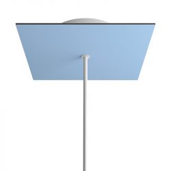Kleine plafondkap vierkant lichtblauw 1 uitgang minimalistisch modern 