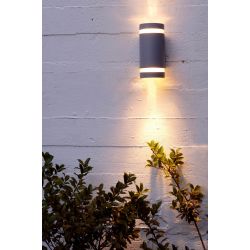 Buitenlamp met schemersensor grijs gu10 led lamp up down