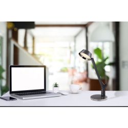 Moderne zwarte bureaulamp LED ingebouwde lichtbron en USB