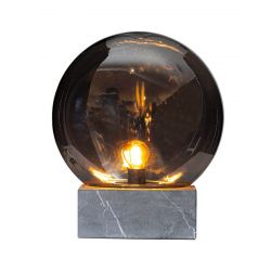 Kleine tafellamp met smokeglas e27 fitting schakelaar by rydens glori  7391741025722
