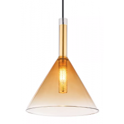 Hanglamp amberglazen kap g9 fitting goud modern design globo lighting LOPUSA  16044H1 9007371446506 