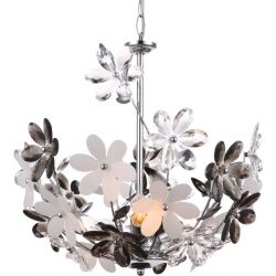 Bloemen lamp zilver modern hanglamp E14 