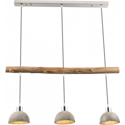 Hanglamp hout 3 beton lampen industrieel keuken