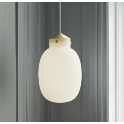 Hanglamp opaal glas DFTP 'Raito ovaal' modern E27 fitting 225mm