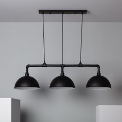 Hanglamp zwart voor boven de eettafel met losse kappen