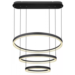 Hanglamp globo lighting 3 ringen led met rgb plafondplaat designverlichting boven eettafel woonkamer kookeiland hal 