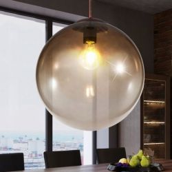 Glazen bol hanglamp modern rond led lamp rookglas