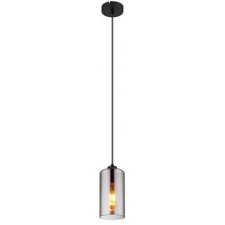 hanglamp minimalistisch smokeglas en e27 fitting dimbaar globo lighting 
