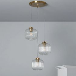 Klassieke hanglamp goud met glazen kappen E27 'Randolph'