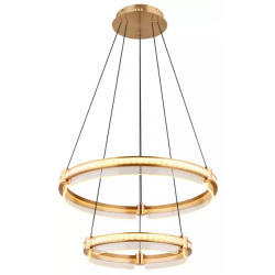 Gouden hanglamp 2 ringen globo lighting blondie met LED afstandsbediening 67196-78H 9007371446469 