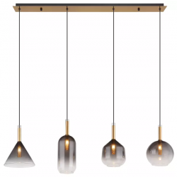 Hanglamp smokeglas goud en g9 fitting  modern 