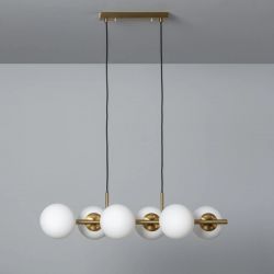 Hanglamp goud met opaalglas met E27 fittingen 'Tamara'