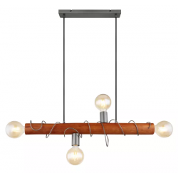 Alice hanglamp e27 fittingen houten balk globo lighting 15456-4H 9007371415632 