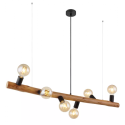Kira hanglamp houten balk met e27 fittingen 15531-6H 9007371417636 globo lighting 