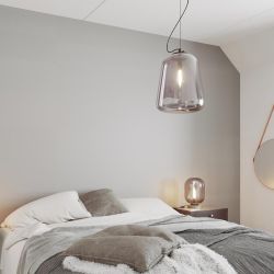 hanglamp boven bed BY Rydens leola glas e27 fitting rond