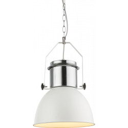 Hanglamp metaal industrieel E27 fitting wit chrome